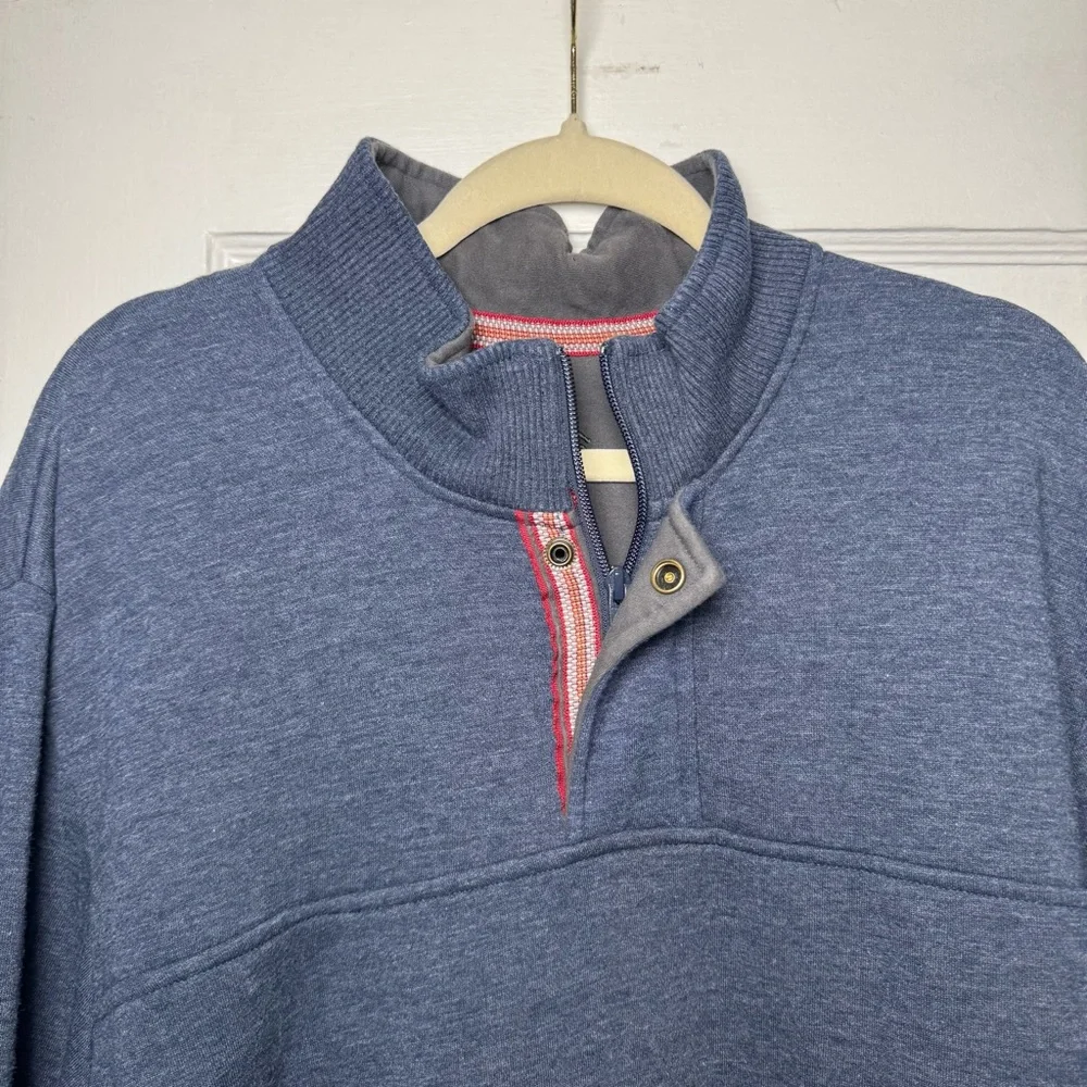 Orvis Signature Quarter Zip Snap Pullover Navy Blue XXL